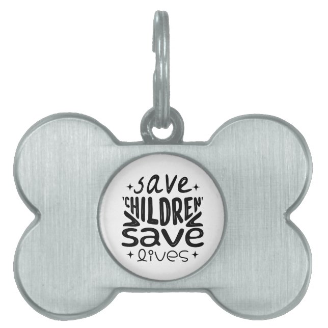 Placa Para Mascotas Salvar vidas de niños salvar vidas (Frente)