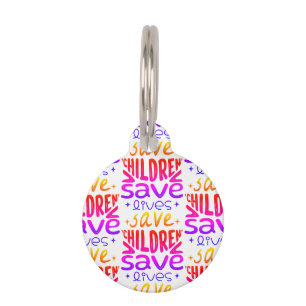Placa Para Mascotas Salven niños, salven vidas
