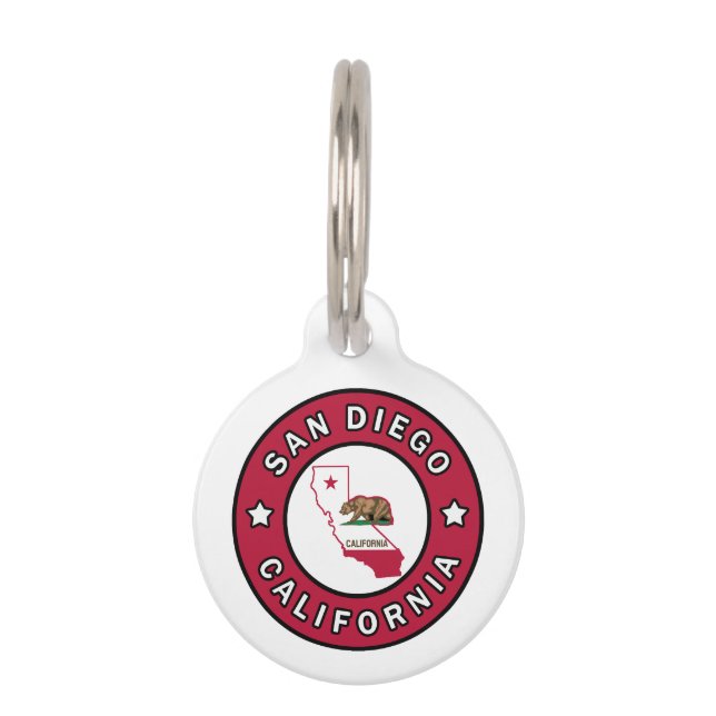 Placa Para Mascotas San Diego California (Anverso)