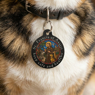 Placa Para Mascotas San Francisco de Asís Patrono Para Perros Etiqueta