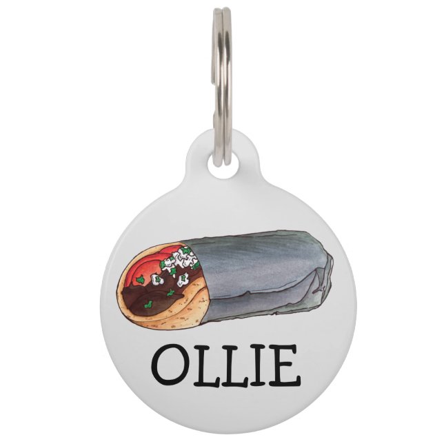 Placa Para Mascotas Sándwich de carne de Gyro Pita griego de comida me (Anverso)