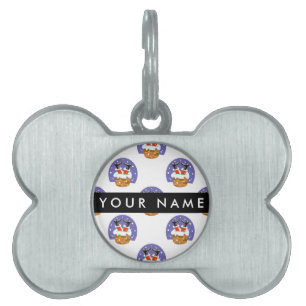 Placa Para Mascotas Santa Claus En Chimney, Nieve, Navidades, Año Nuev
