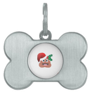 Placa Para Mascotas santa claus poop emoji