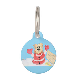 Placa Para Mascotas ¡Santa Dog dice que no comas la nieve amarilla!