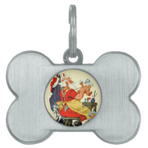 Placa Para Mascotas Santa en el trabajo