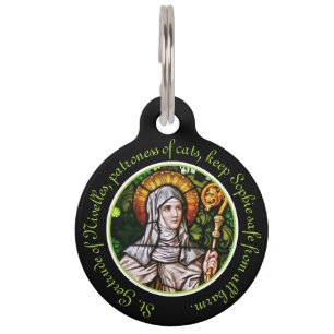 Placa Para Mascotas Santa Gertrudis de Nivelles Personalizada