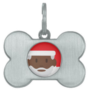 Placa Para Mascotas santa negro claus emoji