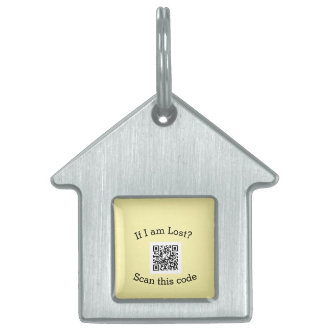 Placa Para Mascotas Scan QR code lost found me code pet  (Frente)
