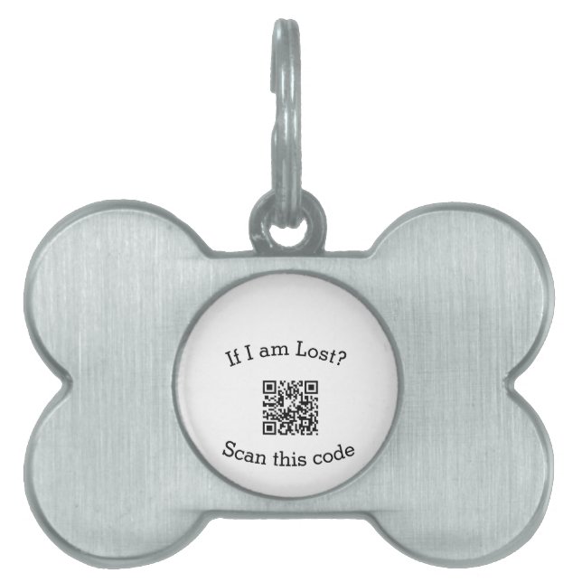 Placa Para Mascotas Scan QR code lost found me code pet  (Frente)