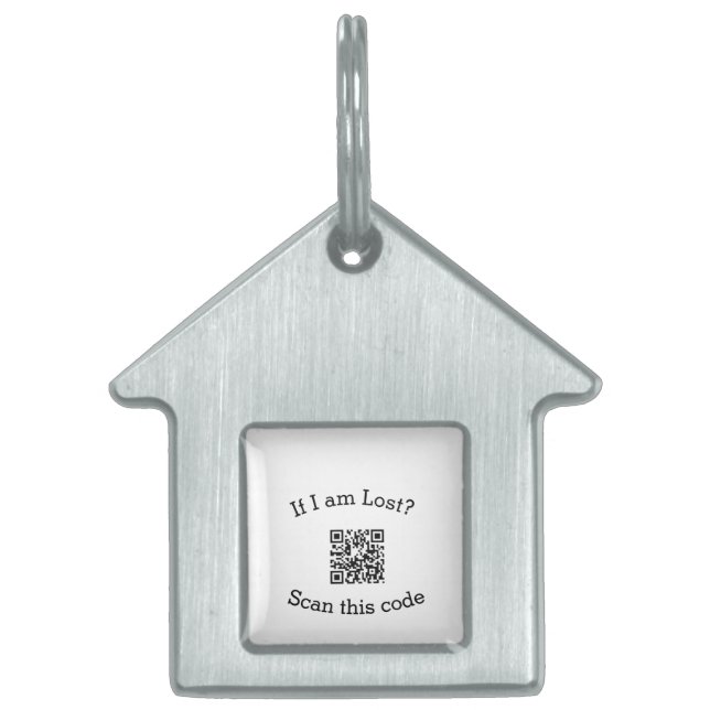 Placa Para Mascotas Scan QR code lost found me code pet  (Frente)