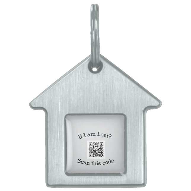 Placa Para Mascotas Scan QR code lost found me code pet  (Frente)