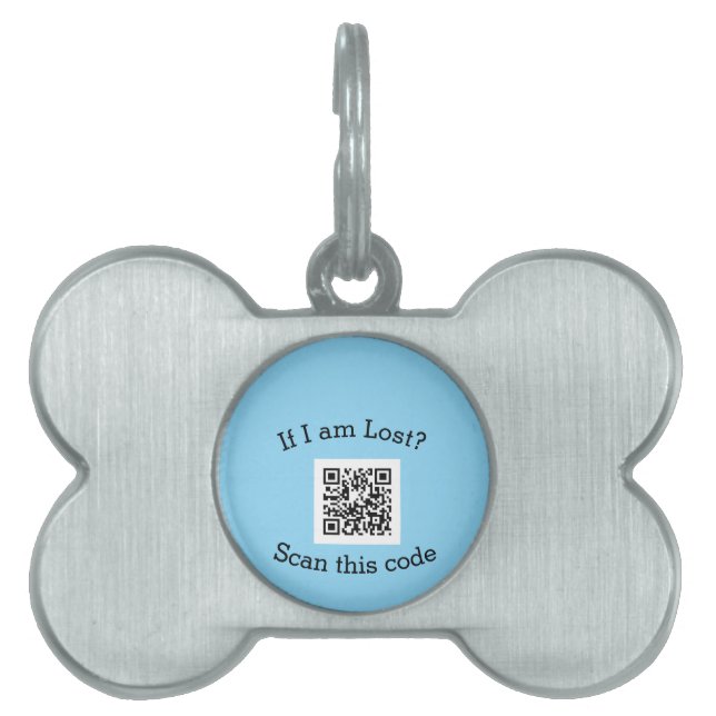 Placa Para Mascotas Scan QR code lost found me code pet  (Frente)