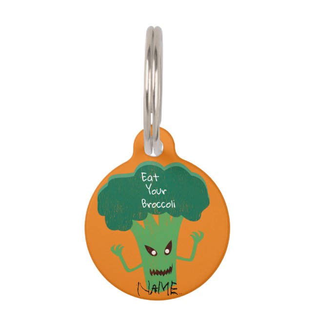 Placa Para Mascotas Scary Broccoli Thunder_Cove (Anverso)
