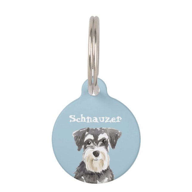 Placa Para Mascotas Schnauzer en miniatura (Anverso)