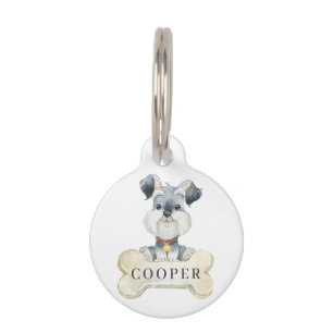 Placa Para Mascotas Schnauzer Puppy Dog