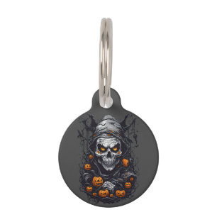 Placa Para Mascotas Scray Halloween
