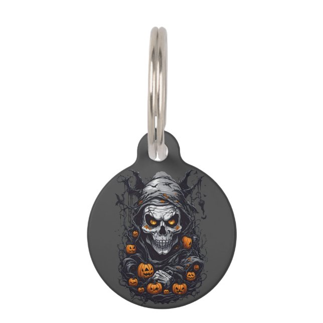 Placa Para Mascotas Scray Halloween (Anverso)