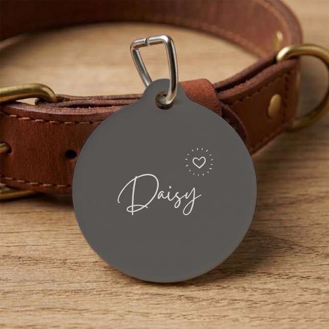 Placa Para Mascotas Script Mocha Marrón Perrito Personalizado  (Subido por el creador)