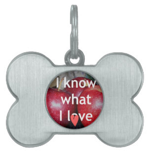 Placa Para Mascotas "Sé Lo Que Me Encanta" - Diseño De Apple