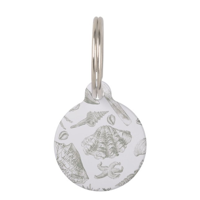 Placa Para Mascotas Seashell Soft Antique Art Beach Shells (Anverso)