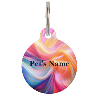 Placa Para Mascotas Seda de Pastel Colorido