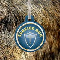 Sello de oro y azul del perro de servicio
