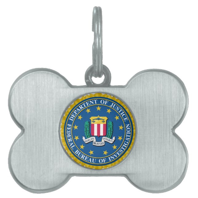 Placa Para Mascotas Sello del FBI (Frente)