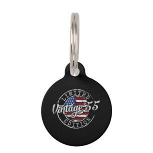 Placa Para Mascotas Sello Vintage 1955 Regalo Cumpleaños 71 Hombres Mu