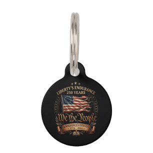 Placa Para Mascotas Semicuincuentenario del 4 de julio 1776-2026