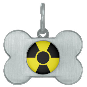 Placa Para Mascotas Señal de peligro de la radiación