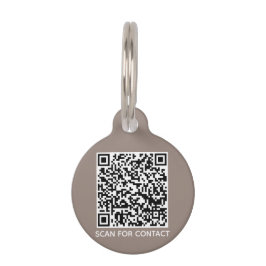 Placa Para Mascotas Sencilla exploración de código QR contacto Informa
