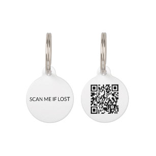 Placa Para Mascotas Sencillo blanco escaneado personalizado QR Código