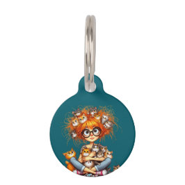 Placa Para Mascotas Señora de los Gatos Locos