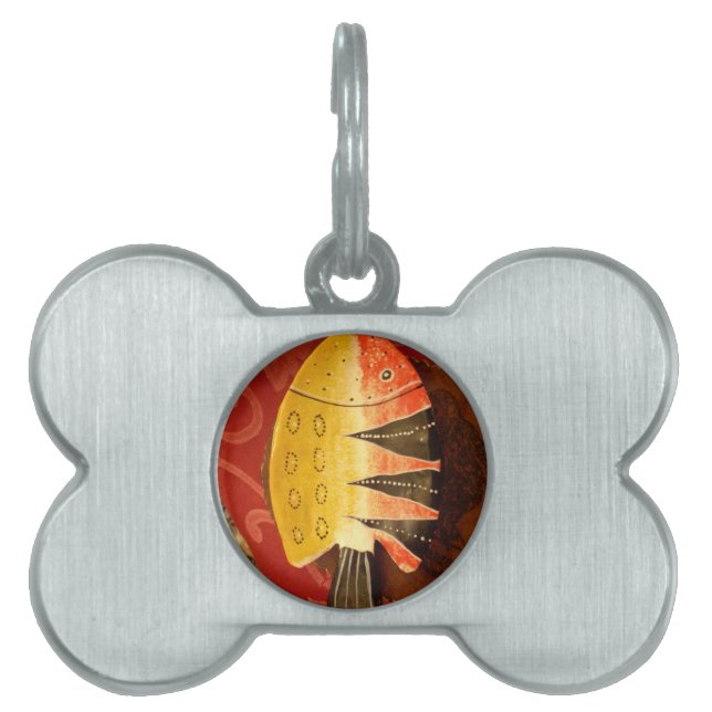 Placa Para Mascotas Sensación a rayas Tigre Barb Fish Art Imprimir (Frente)