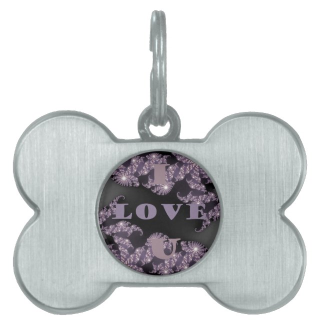 Placa Para Mascotas Sentimientos celestes te amo el saludo galáctico (Frente)