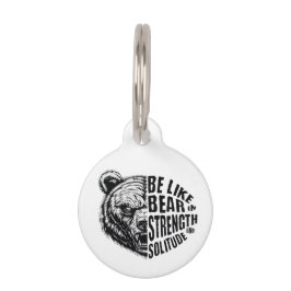 Placa Para Mascotas Ser como el oso con fuerza y soledad