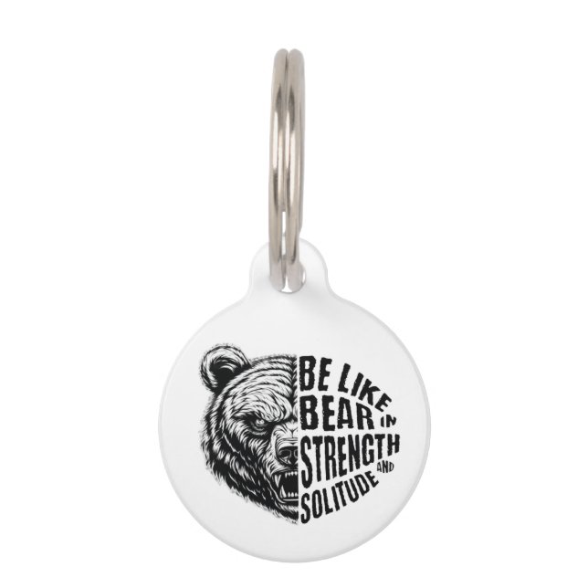 Placa Para Mascotas Ser como el oso con fuerza y soledad (Anverso)