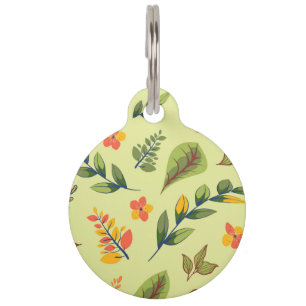 Placa Para Mascotas Serie de diseño de flores 3
