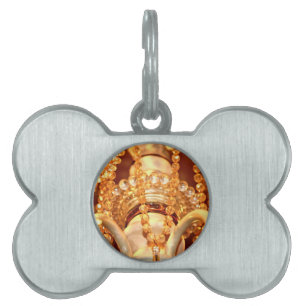 Placa Para Mascotas Shabby-Chandelier-Bling-4-Gold-PET TAG