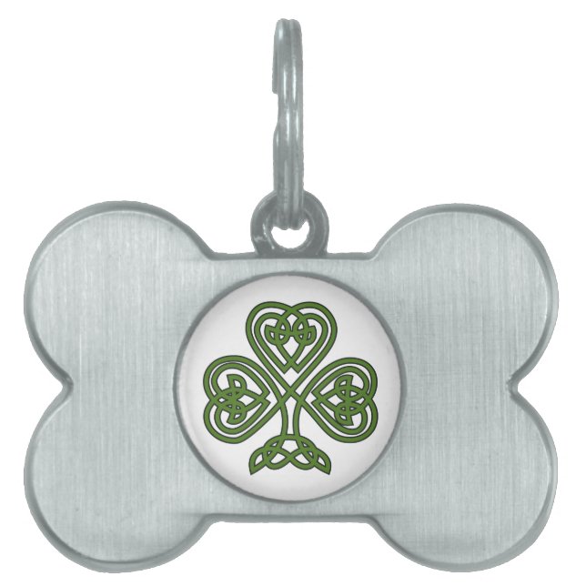 Placa Para Mascotas Shamrock celta - Día de St Patricks (Frente)