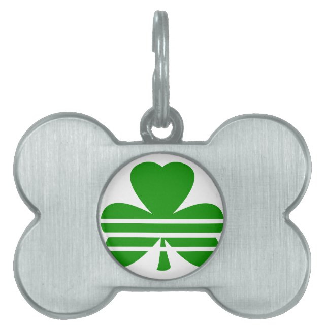 Placa Para Mascotas Shamrock con franjas horizontales (Frente)