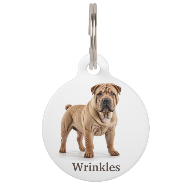 Placa Para Mascotas Shar-Pei Personalizado (Anverso)