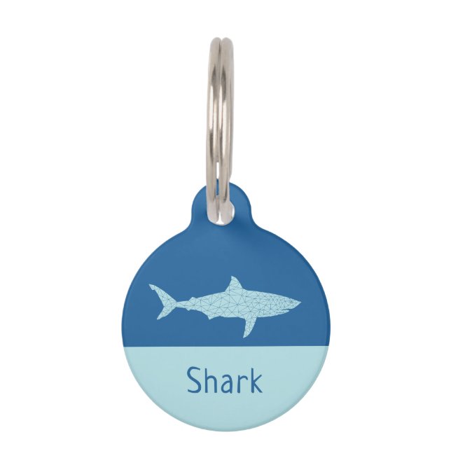 Placa Para Mascotas Shark Dog Cat Name (Anverso)