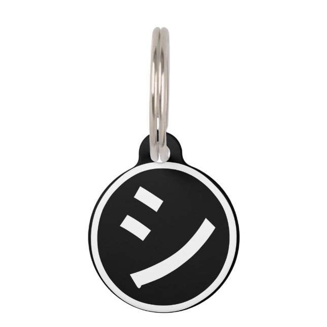 Placa Para Mascotas ㋛ Shi Kana Katakana Emoji sonriente / Emoticon (Anverso)