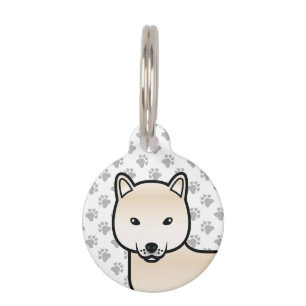 Placa Para Mascotas Shiba Inu Crema Perro de Dibujos Animados Lindo e 