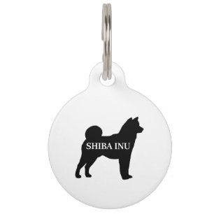 Placa Para Mascotas Shiba Inu nombre silo negro