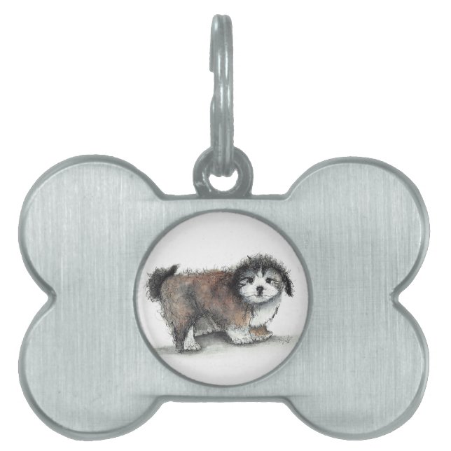 Placa Para Mascotas Shih tzu Puppy Dog, Mascota (Frente)