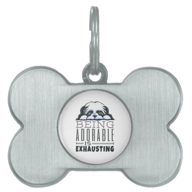Placa Para Mascotas Shih Tzu Ser Adorable (Frente)