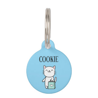 Placa Para Mascotas Shopping Cat Pesonalized