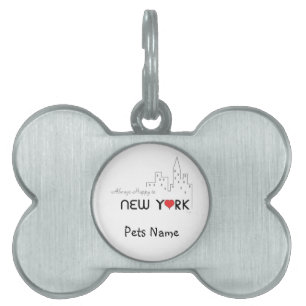 Placa Para Mascotas Siempre feliz en Nueva York